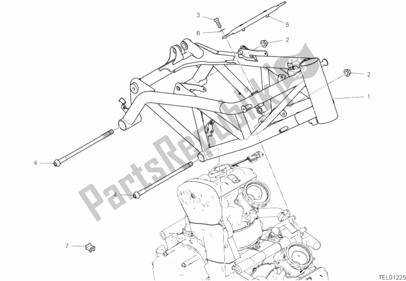 All parts for the Frame of the Ducati Hypermotard 950 SP USA 2020